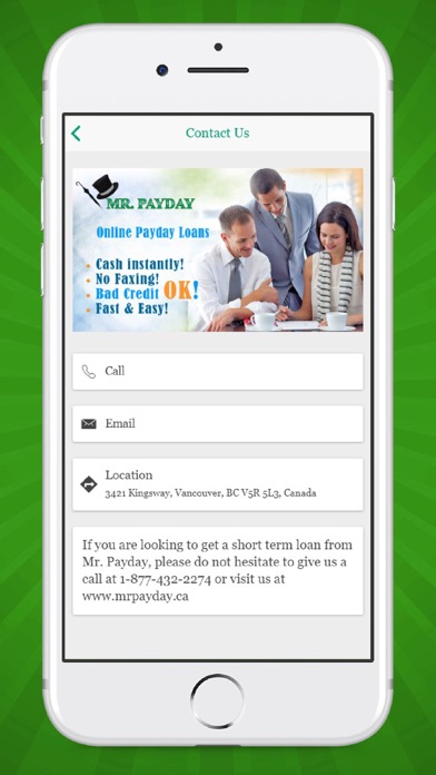 Mr Payday Easy Loans Canada Screenshot