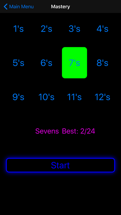 Neon Times Tables Screenshot