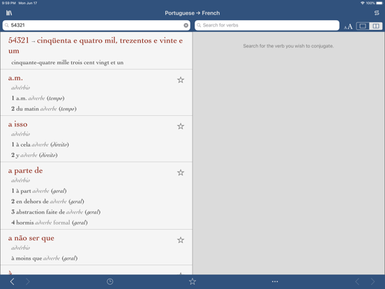 Ultralingua French-Portuguese iPad screenshot 3 - Reference app