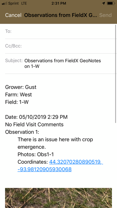 FieldX GeoNotes Screenshot