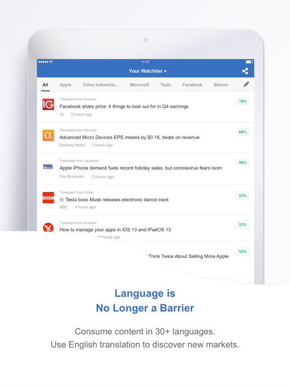 CityFALCON Financial Content iPad screenshot 5 - Finance app