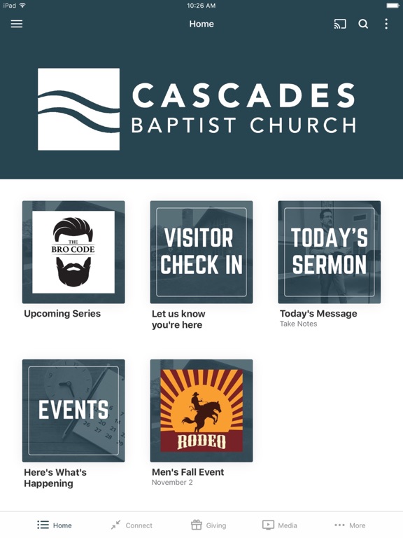 Cascades Church iPad screenshot 1 - Education app