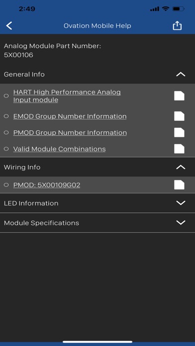 Ovation Mobile Help Screenshot