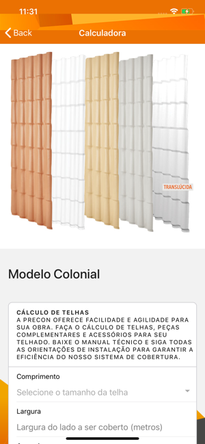 Calculadora de telhas Precon(圖3)-速報App