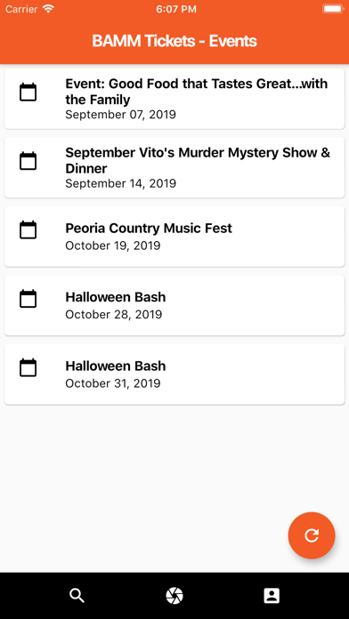 BAMM Tickets Screenshot