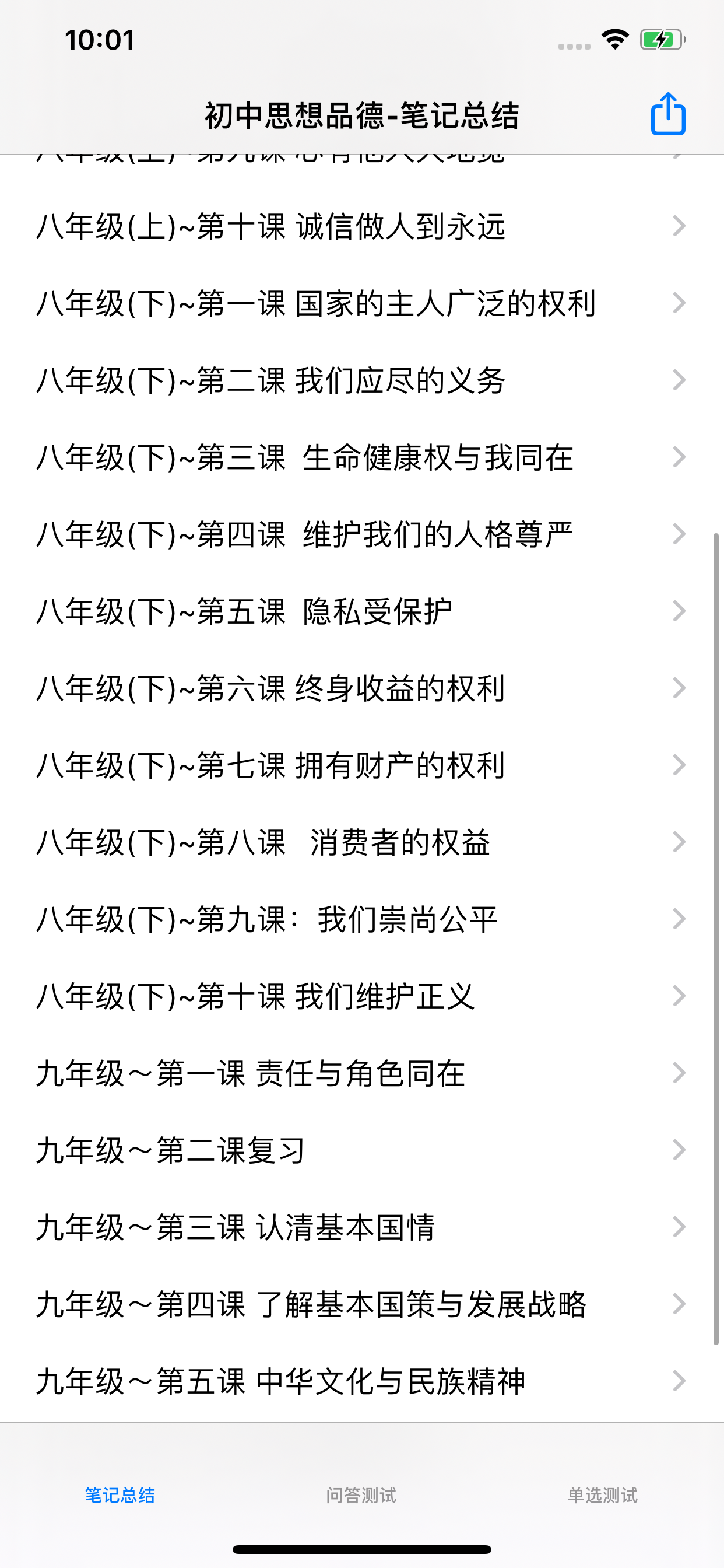 初中思想品德知识点总结大全