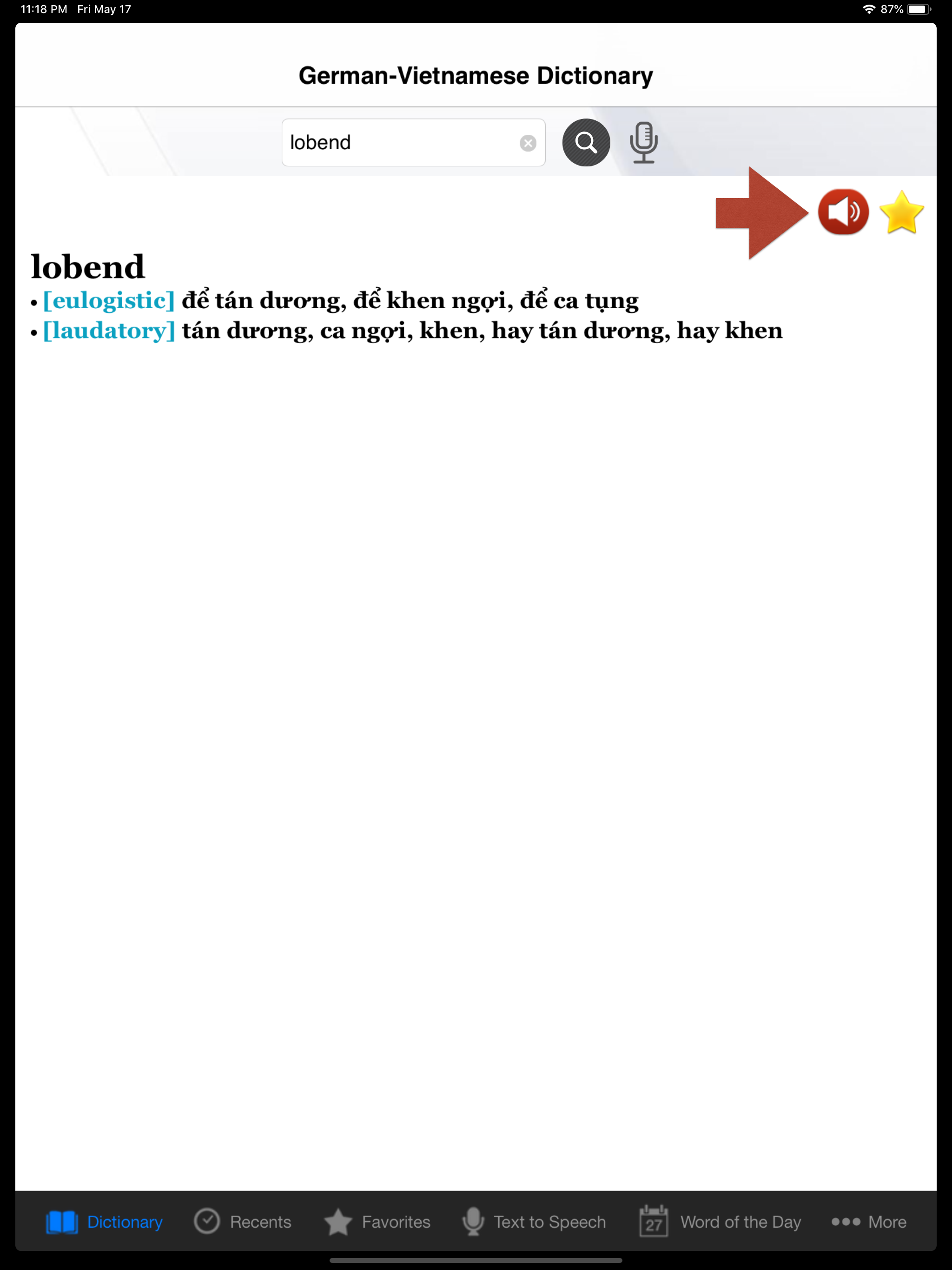 German-Vietnamese Dictionary screenshot 7