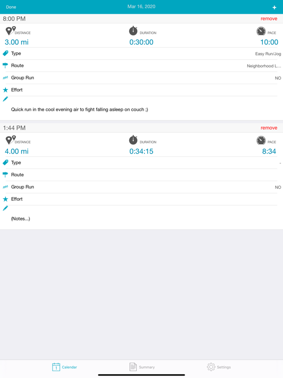 Running Log Lite iPad screenshot 4 - Health & Fitness app