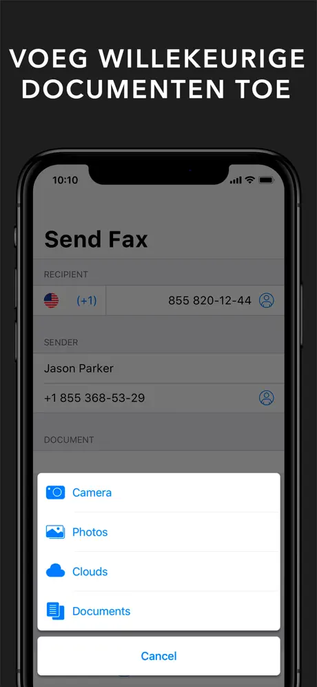 FAX App: faxen versturen