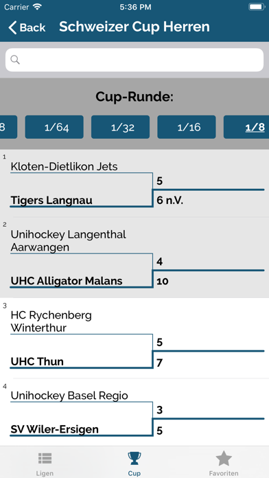Floorball Results Screenshot