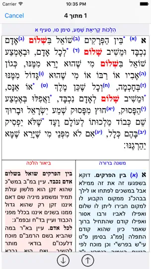 Capture d'écran de Esh Mishna Berura sur iPhone 3