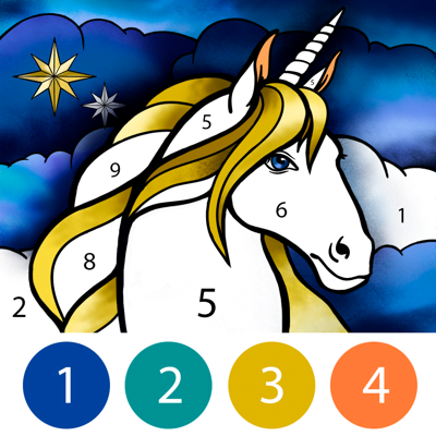 Unicorn Color by Number Book