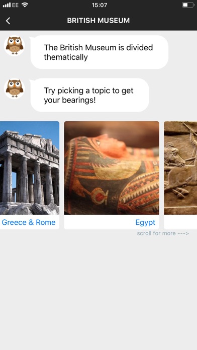 British Museum Chatbot Guide Screenshot