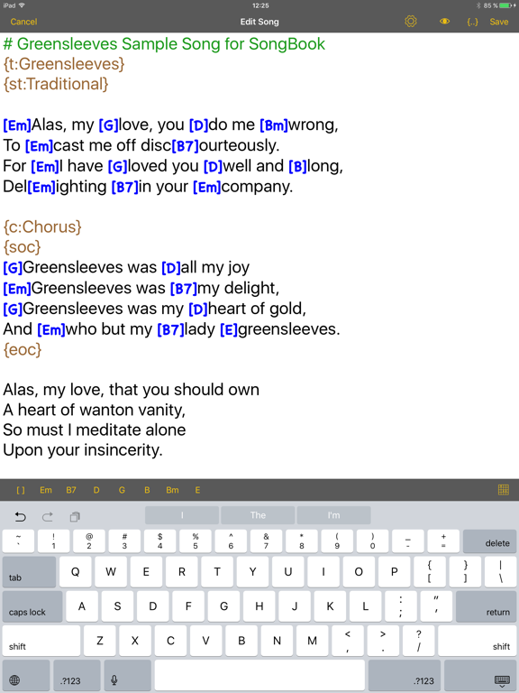 Screenshot #6 pour SongBook Chordpro