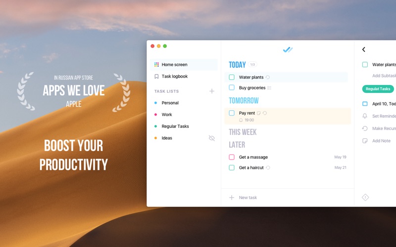 Screenshot #1 pour Tappsk Daily Schedule Manager