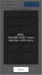 E85 Mix Ethanol Calculator screenshot