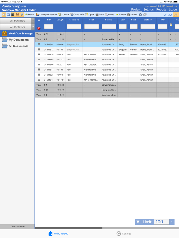 WebChartMD: Dictate and Review iPad screenshot