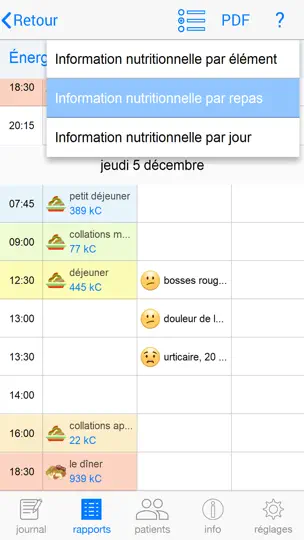 Capture d'écran de FoodSQCare sur iPhone 7