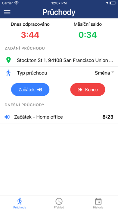Docházka Screenshot