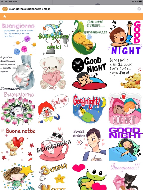 Screenshot #4 pour Buongiorno e Buonanotte Emojis