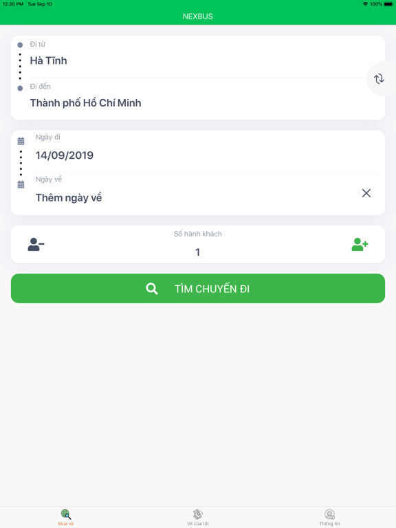 Nexbus - Xe khách thế hệ mới iPad screenshot 1 - Travel app