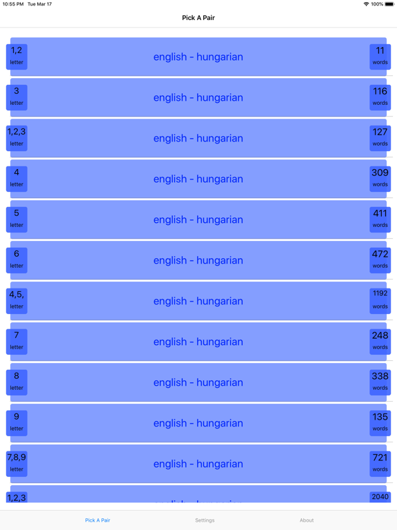 PickAPair Hungarian - English