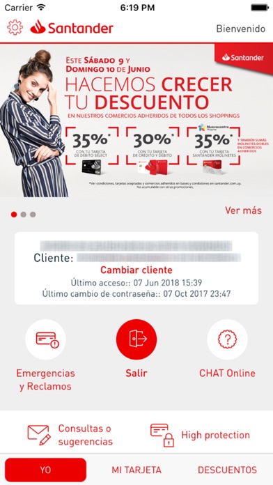 Mi Tarjeta Santander Screenshot