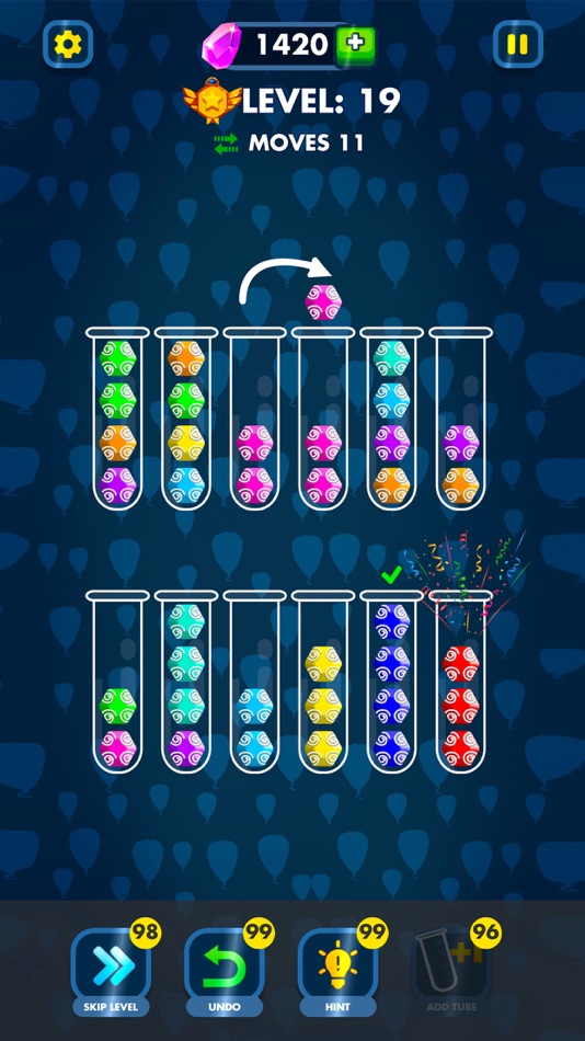 #6. Puzzle Ball Sort Game 3D (iOS) Podle: Peachu Pacha Games
