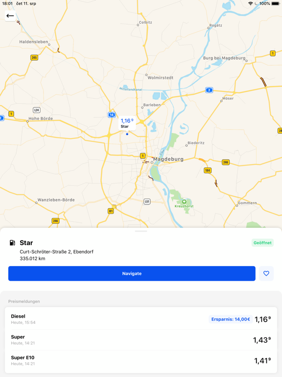 TankenApp mit Benzinpreistrend iPad screenshot 3