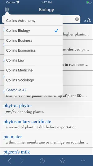 Collins Subject Dictionaries screenshot 2