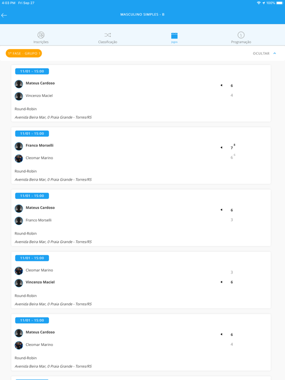 Tênis Integrado iPad screenshot 5