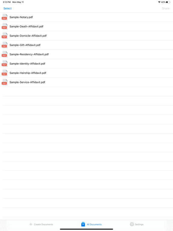 Affidavit Forms iPad screenshot 5 - Productivity app