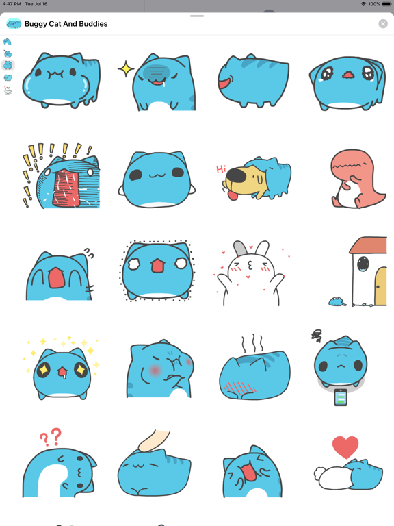 Buggy Cat And Buddies iPad screenshot 4 - Stickers app
