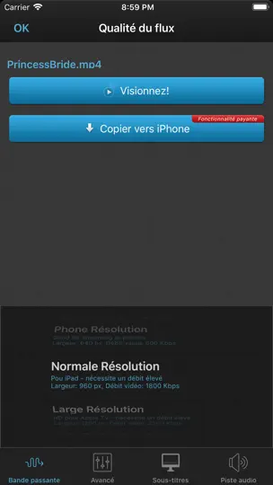 Capture d'écran de VLC Streamer sur iPhone 3