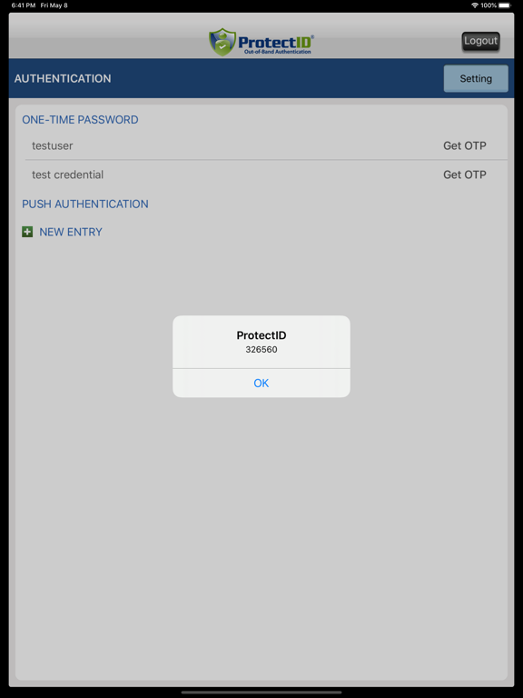 ProtectID® Authenticator iPad screenshot 3 - Utilities app