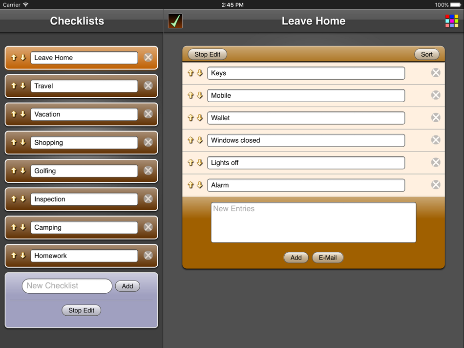 #3. Checklists XL (iOS) Podle: Piet Jonas