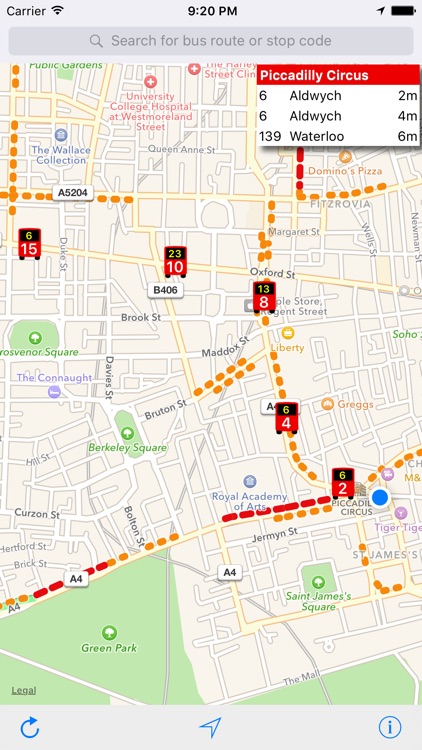 London Live Bus Map