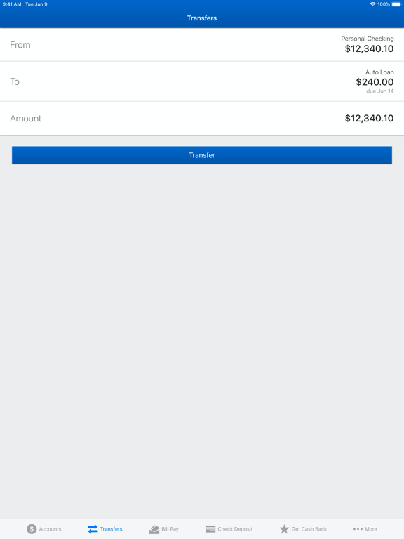 HEBFCU Mobile Banking iPad screenshot 4 - Finance app
