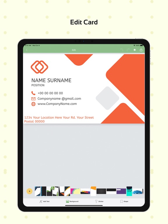 Screenshot #5 pour Visiting Card Designer