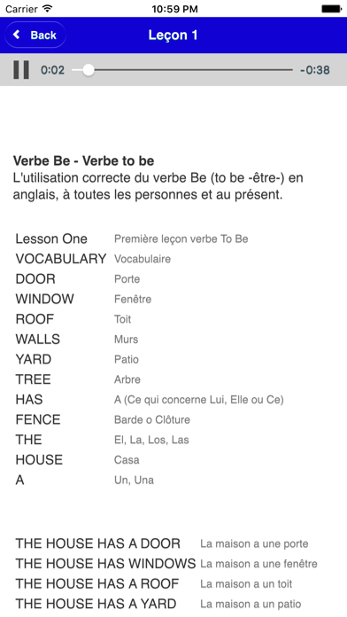 Screenshot #1 pour Cours d'Anglais