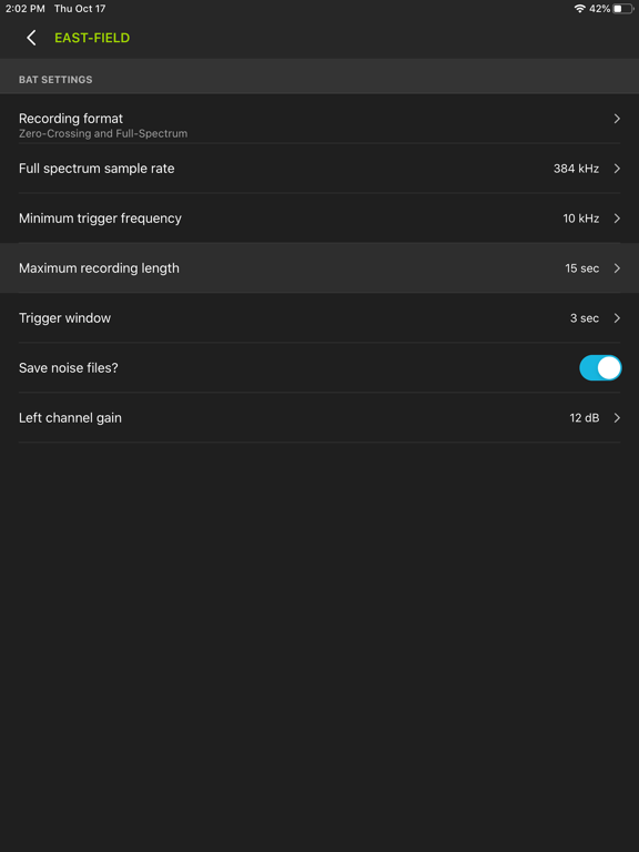 Song Meter Configurator iPad screenshot 4 - Reference app