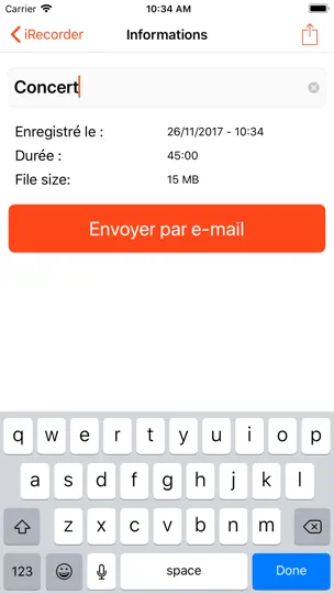 Capture d'écran de IRecorder Pro - SimpleTouch sur iPhone 5