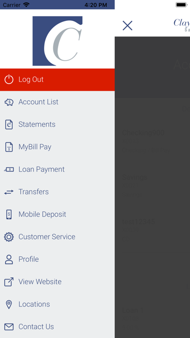 Clay County Savings Bank Screenshot