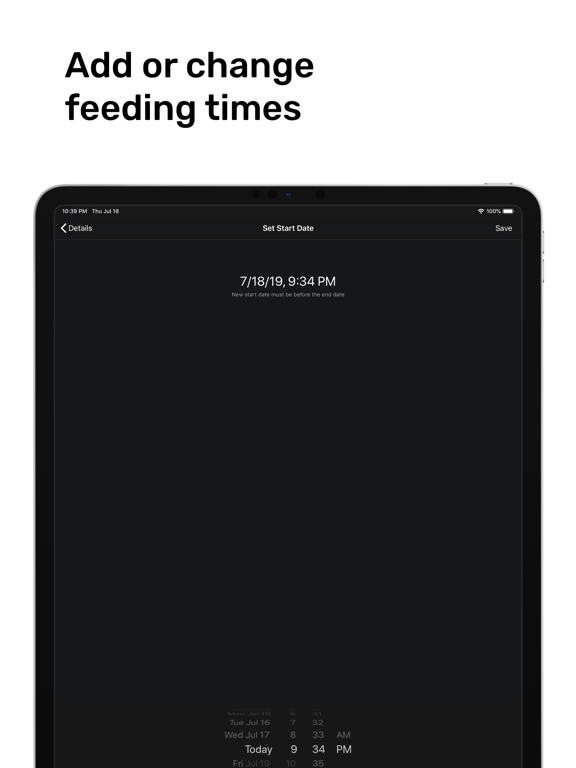 Baby Meals Feeding Tracker iPad screenshot 4 - Health & Fitness app