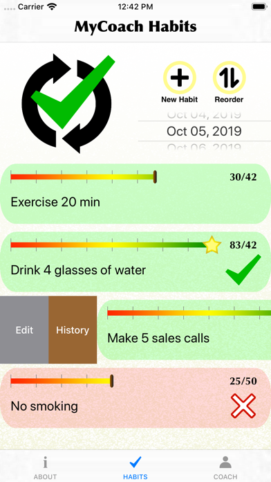 Screenshot #1 pour MyCoach Habits