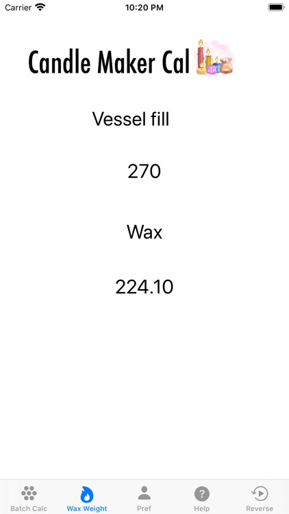 The Candle Maker Calculator