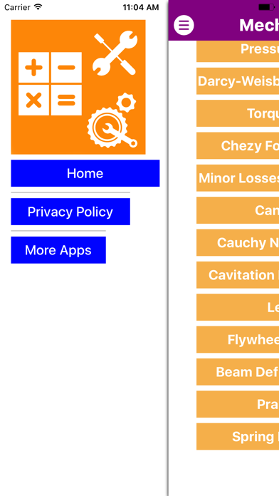 Mechanical Engineering Calc Screenshot