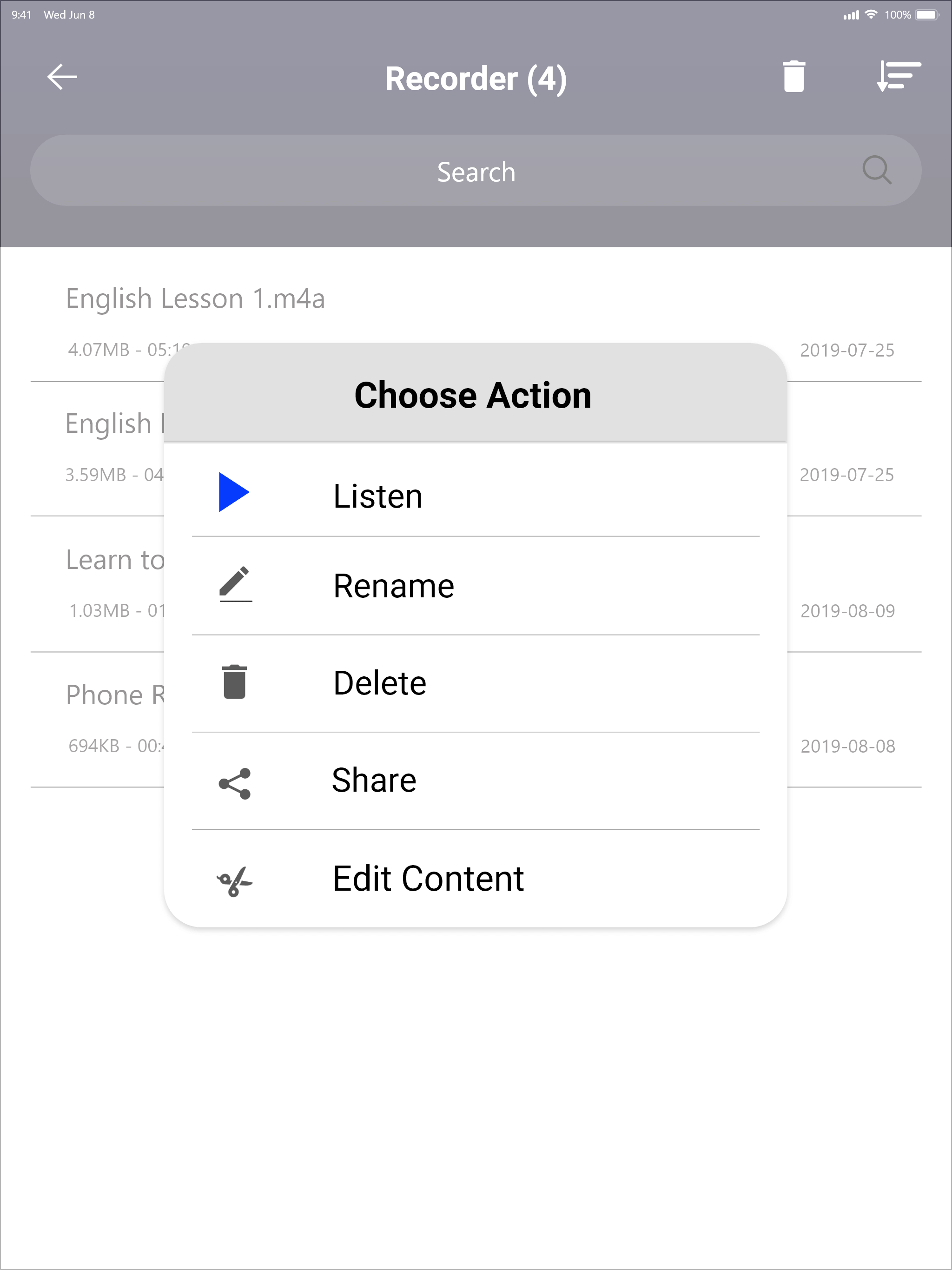 Voice recorder: Audio editor