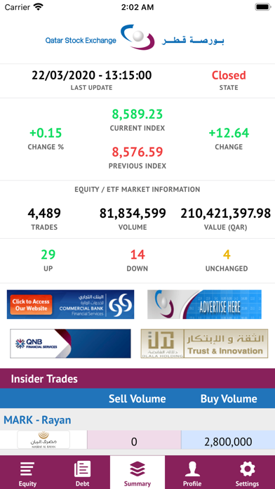 QSE Market Watch Screenshot