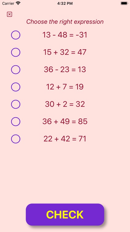 Checking the math knowledge
